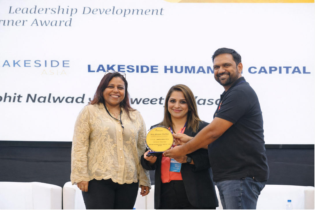 Lakeside receiving Best Alumni Startup Award